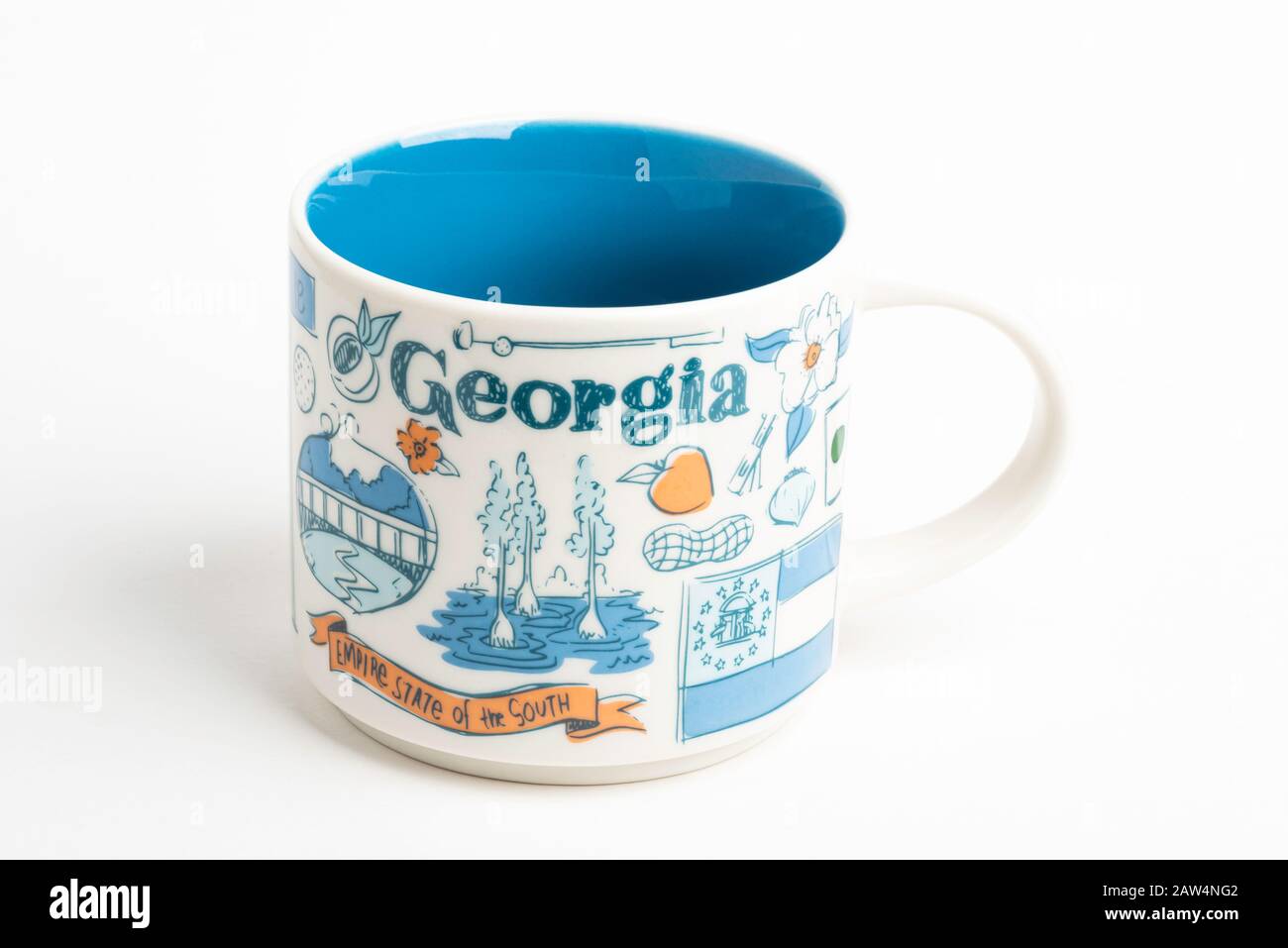 Vidalia, Georgia / USA - 27 settembre 2019: Un colpo di prodotto di una tazza Starbucks con iconici disegni illustrativi ispirati alla Georgia. Foto Stock