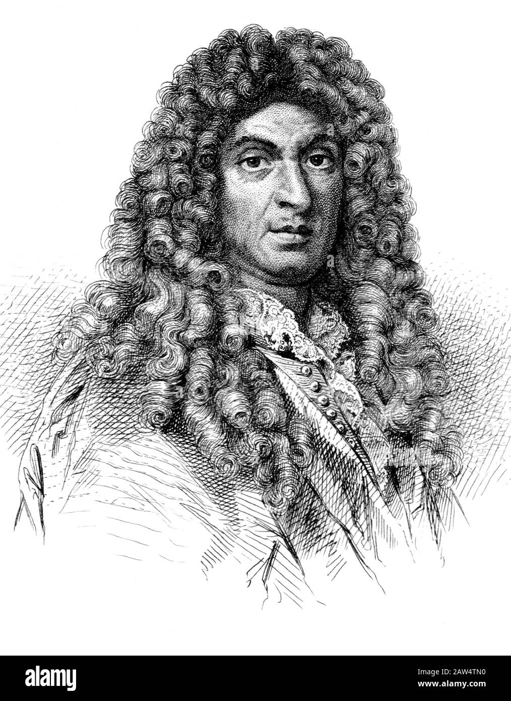 1670 ca, FRANCIA : il compositore di musica barocca italiano-francese Jean Baptiste LULLY (Giovanni Battista LULLI , 1633 - 1687 ) a corte di Luigi XIV . Foto Stock