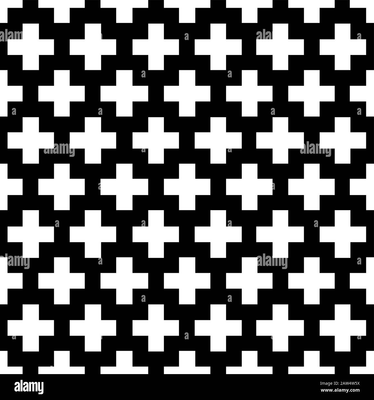 Modello SWISS Cross Shweizerkreuz bianco e nero senza cuciture Illustrazione Vettoriale