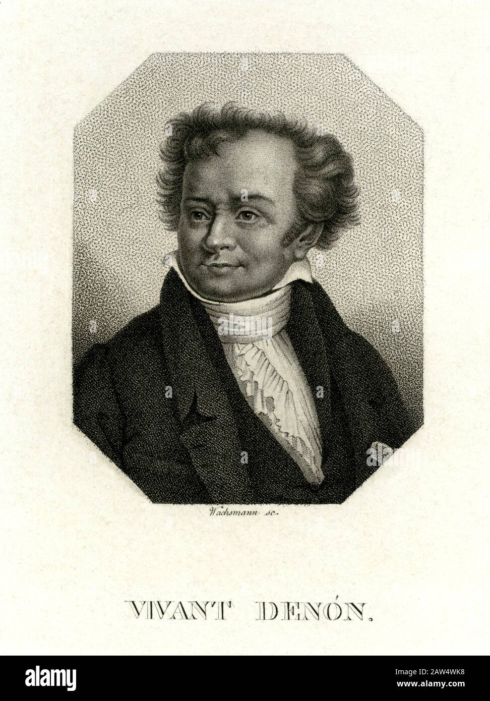 1821 ca , FRANCIA : l'artista, scrittore, diplomatico, autore e archeologo francese DOMINIQUE VIVANT Baron DENON ( 1747 - 1825 ). Ritratto inciso Foto Stock