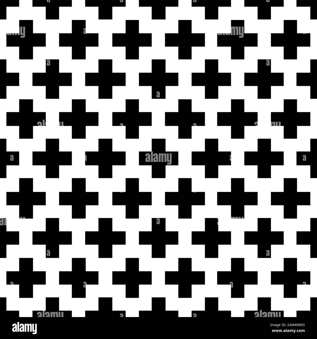 Modello SWISS Cross Shweizerkreuz bianco e nero senza cuciture Illustrazione Vettoriale