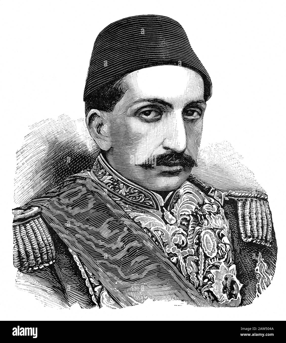 1890 ca , Costantinopole , Turchia : il sultano ottomano turco ABDUL HAMID II ( 1842 - 1918 ) fu il 35th sultano dell'Impero Ottomano . Egli governò da Foto Stock