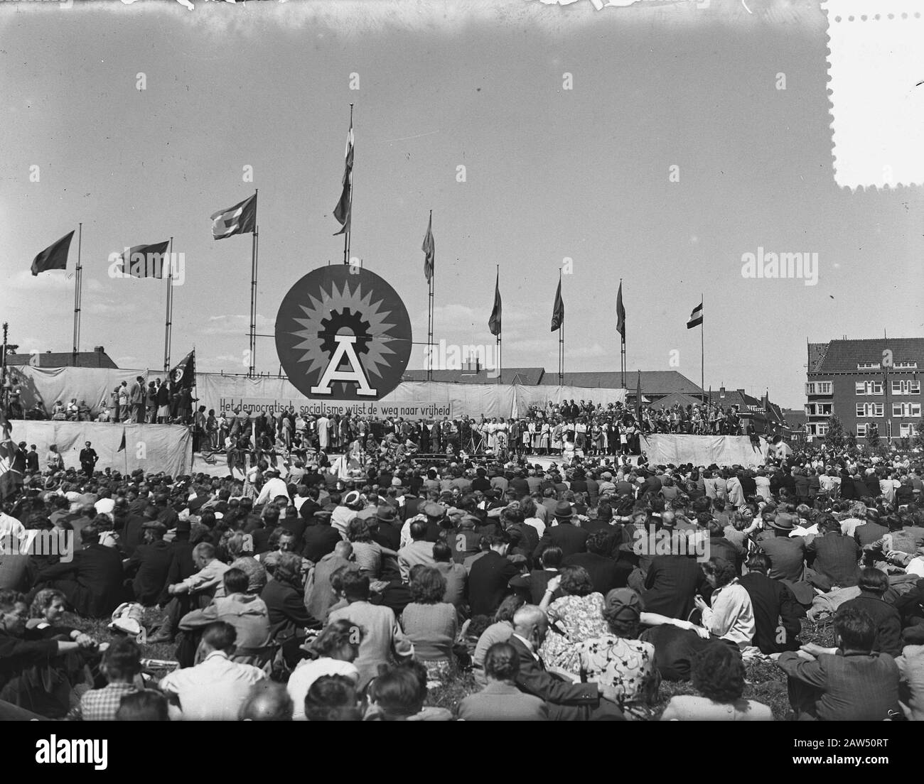 Meeting Labor Party In Amsterdam Data: 22 Maggio 1952 Località: Amsterdam, Noord-Holland Parole Chiave: Meetings Organized Institution Nome: Labor Foto Stock
