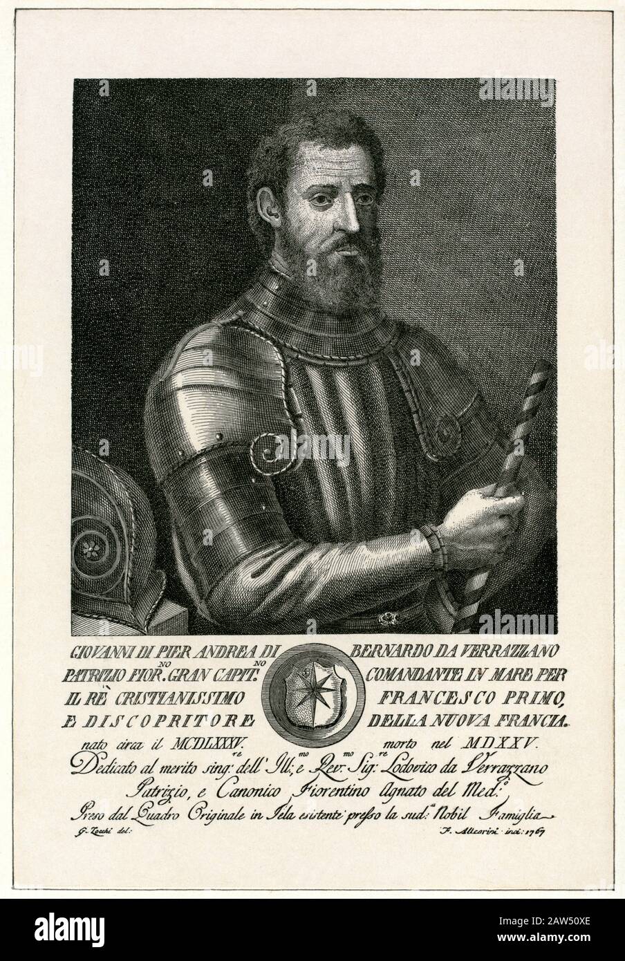 1520 ca , ITALIA : l'esploratore italiano GIOVANNI da VERRAZZANO ( 1485 ca - 1528 ), discoperta della Nuova Francia al servizio del re Francesco i di Francia .He i Foto Stock