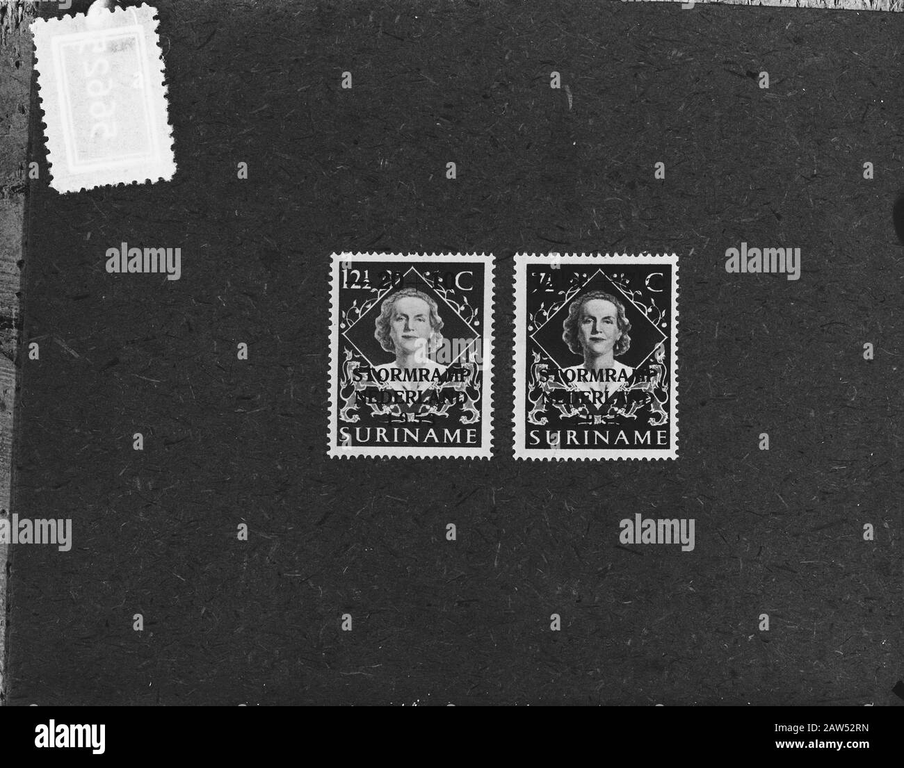 Francobolli Di Disastro Suriname Supplemento Data: 14 Aprile 1953 Parole Chiave: Francobolli Foto Stock