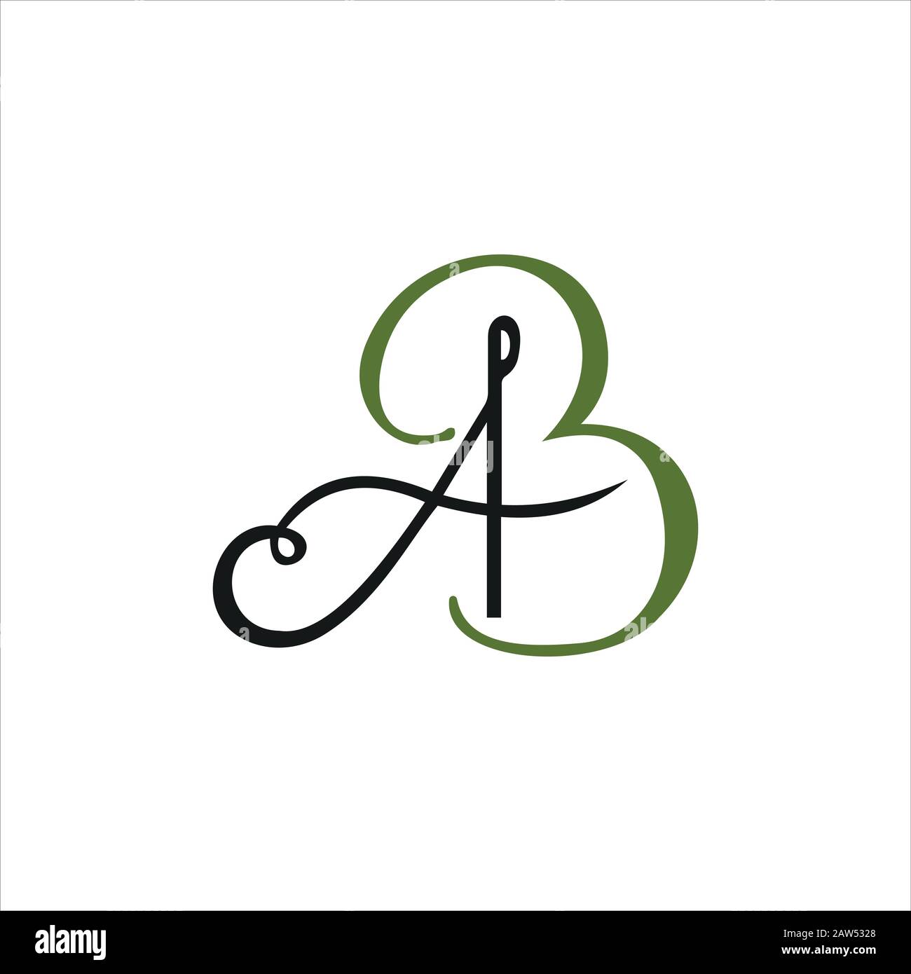 Modello iniziale di design con logo lettera ab o ba Illustrazione Vettoriale