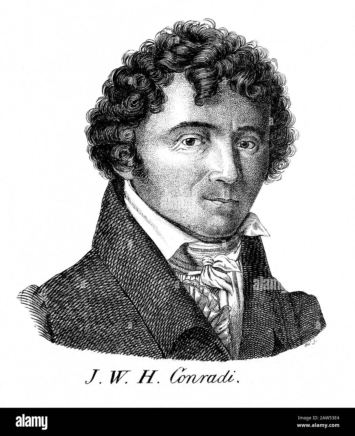 1826 , Germania : Il Medico Tedesco Johann Wilhelm Heinrich Conradi ( 1780 - 1861 ) . Incisione verticale di F. G. , stampata da L. E. Grimm , 1826 .- Foto Stock