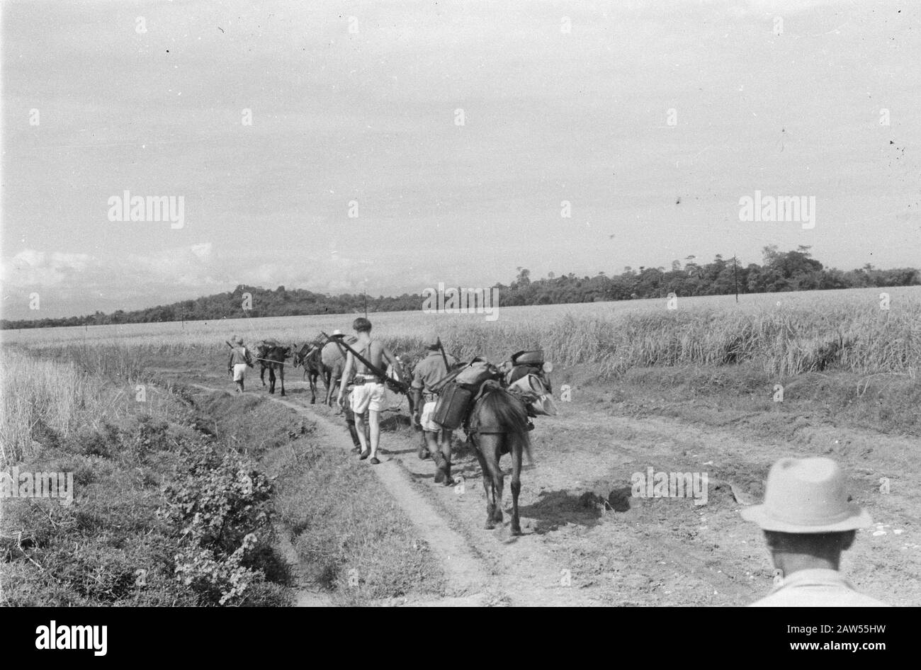 Pankelan a Krawang. Relazione a Pankelan. Outpost Isolato 1-4-8- Reggimento Di Fanteria Krawang Data: 12 Marzo 1948 Località: Indonesia, Krawang, Indie Orientali Olandesi Foto Stock