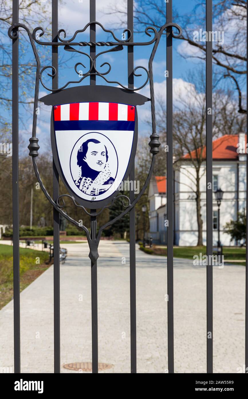 Luogo di nascita Casimir Pulaski. Warka in Polonia. Bella casa padronale in campagna polacca. Foto Stock