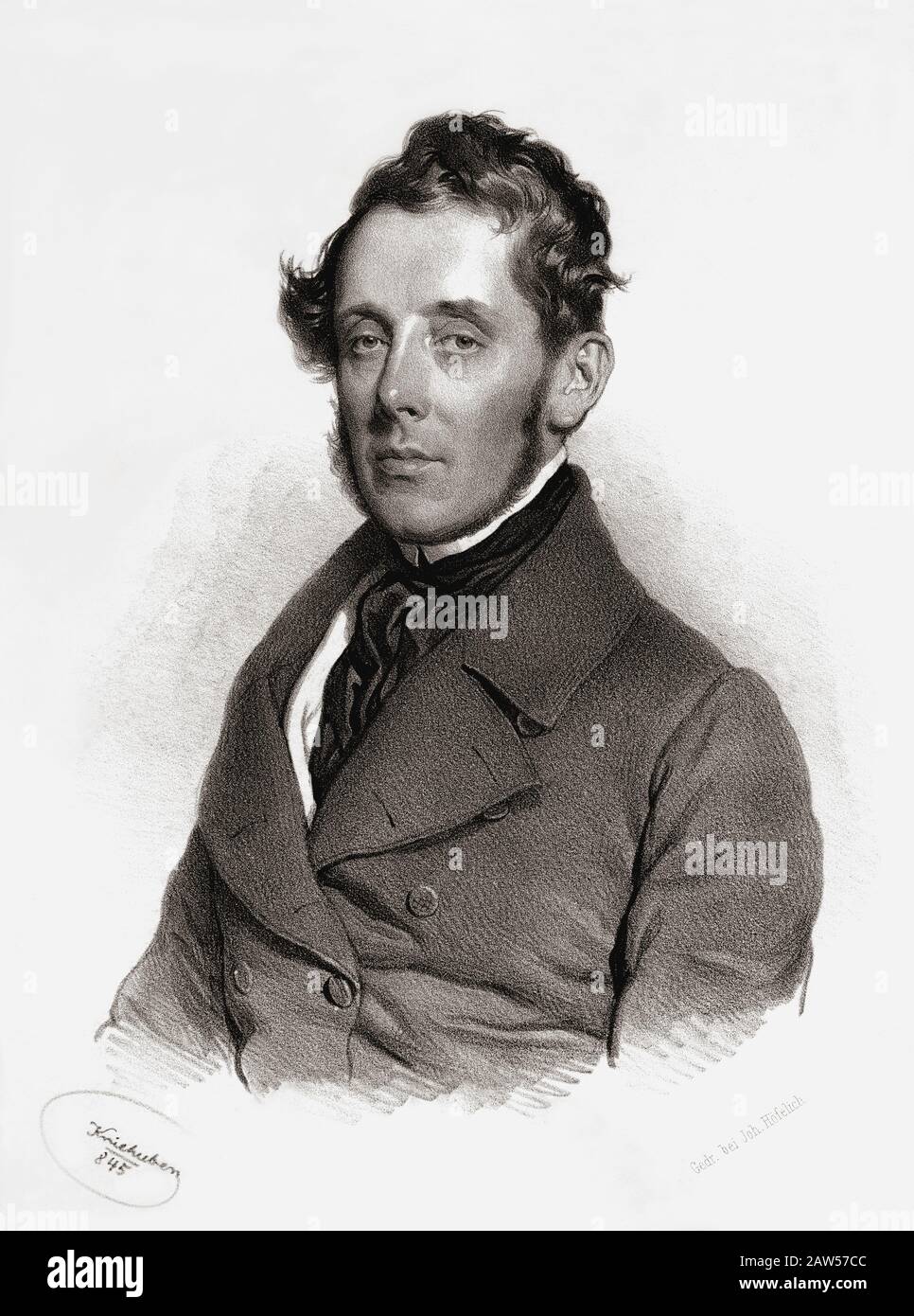 1845 , ITALIA : Italiano Conte Vittorio Amedeo BALBO BERTONE DI SAMBUY di Revigliasco ( 1792 - 1846 ), da Torino , Ambasciatore d'italia a Vienna . Por Foto Stock