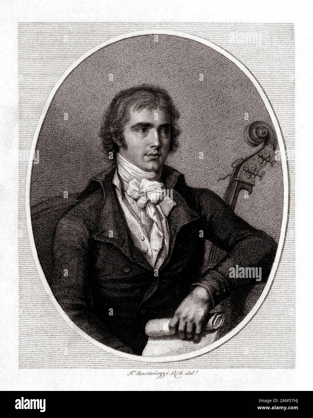 1830 ca , ITALIA : il celebre compositore di musica italiana e il virtuoso a doppio basso DOMENICO Carlo Maria GONDRAETTI ( 1763 – 1846 ). Ritratto inciso b Foto Stock