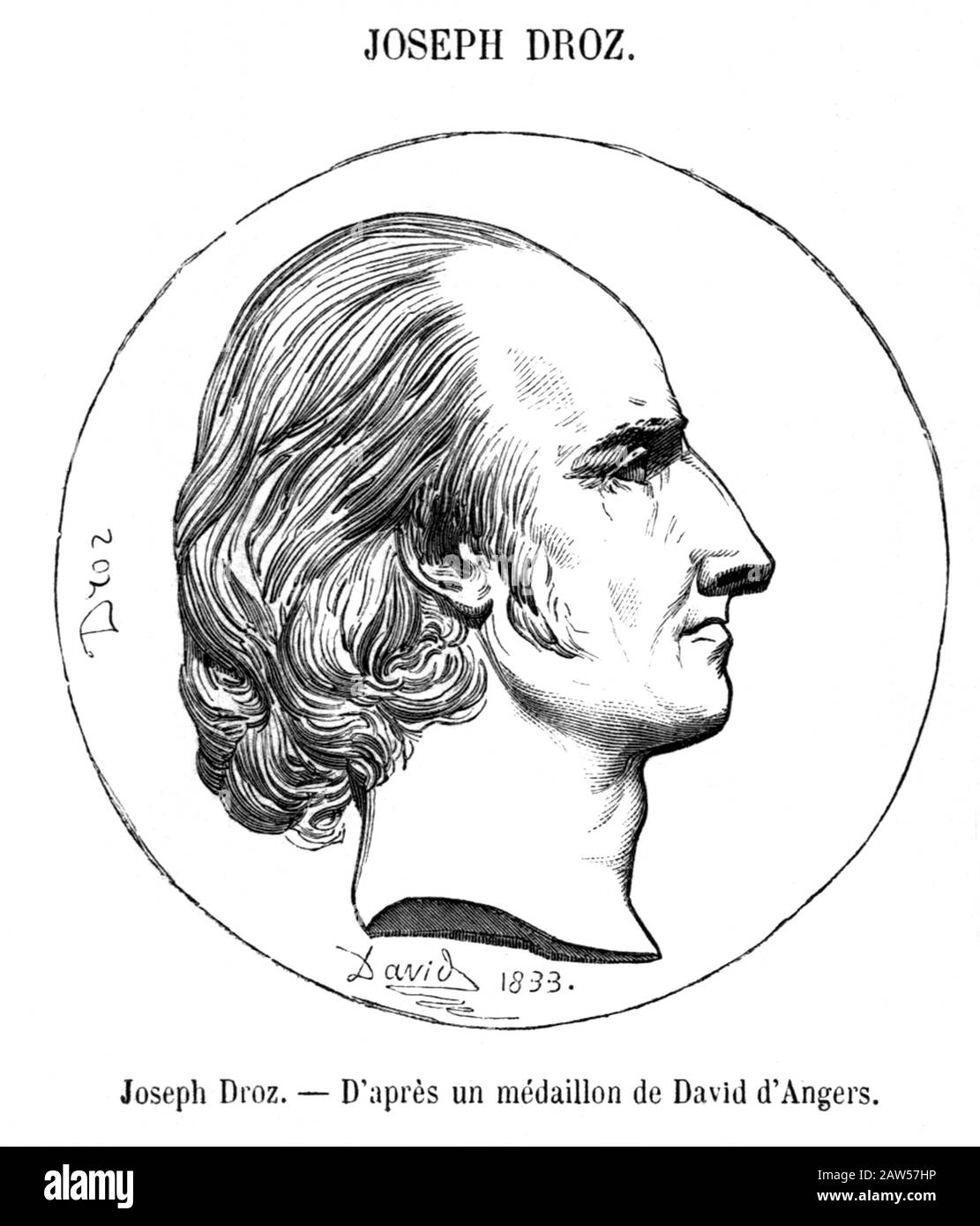 1850 ca , FRANCIA : lo scrittore francese di etica , scienza politica , economia politica e filosofo François-Xavier-Joseph Droz ( 1773 – 1850 ) . Foto Stock