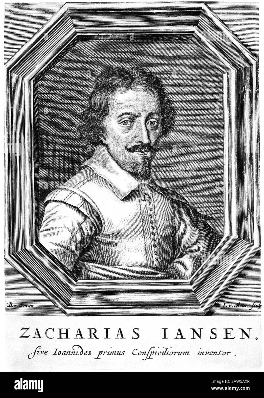 1590 , Middelburg , OLANDA : l'oratrice olandese , inventore del microscopio  ottico e telescopio ZACHARIAS ZANSZ aka JANSEN aka Sacharias Jan Foto stock  - Alamy