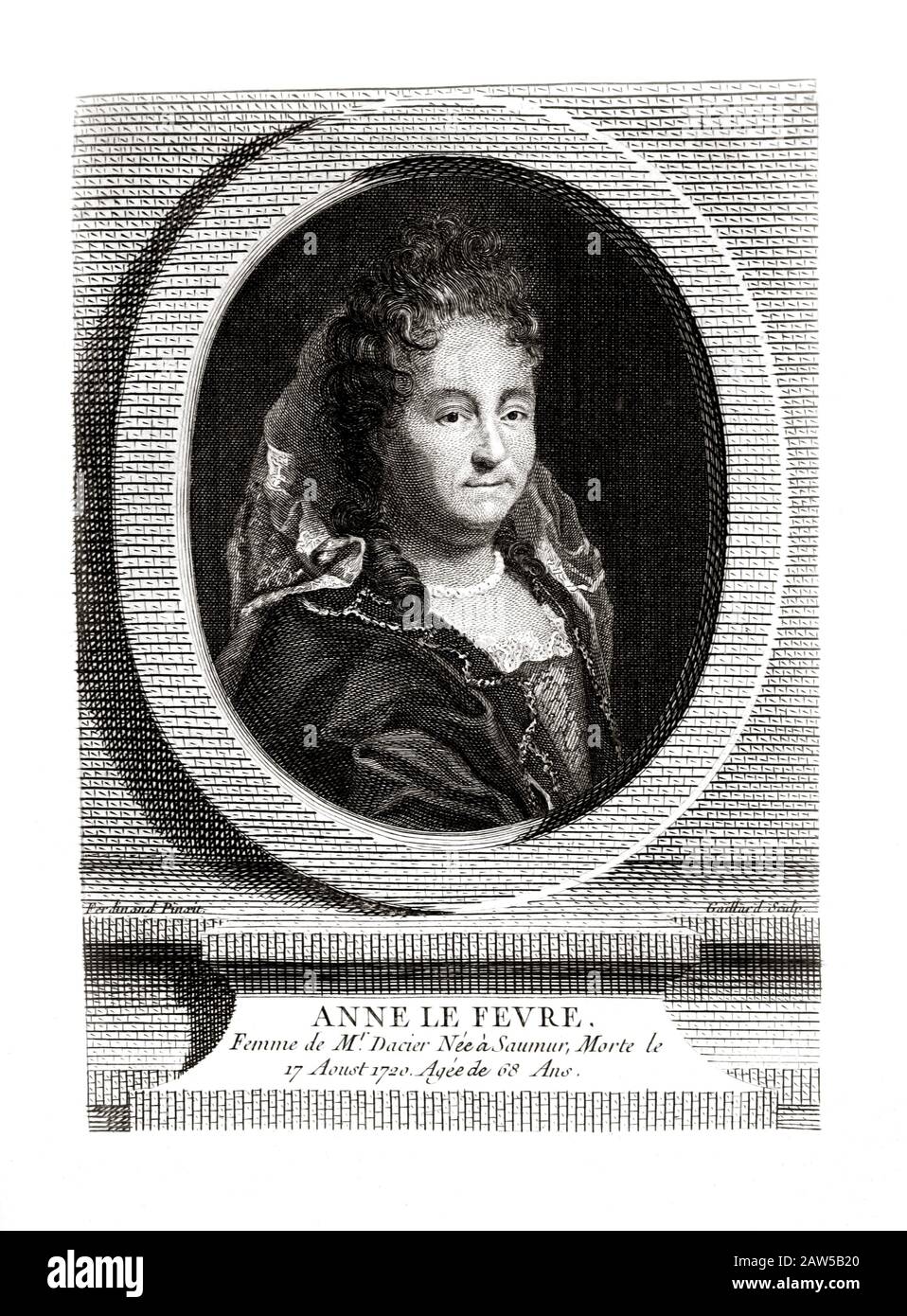 La donna francese traslatrice e fililogista ANNE LE FEVRE DACIER ( 1647 - 1720 ). Traduttore dei classici, tra cui l'Iliad e l'Odissea di Foto Stock
