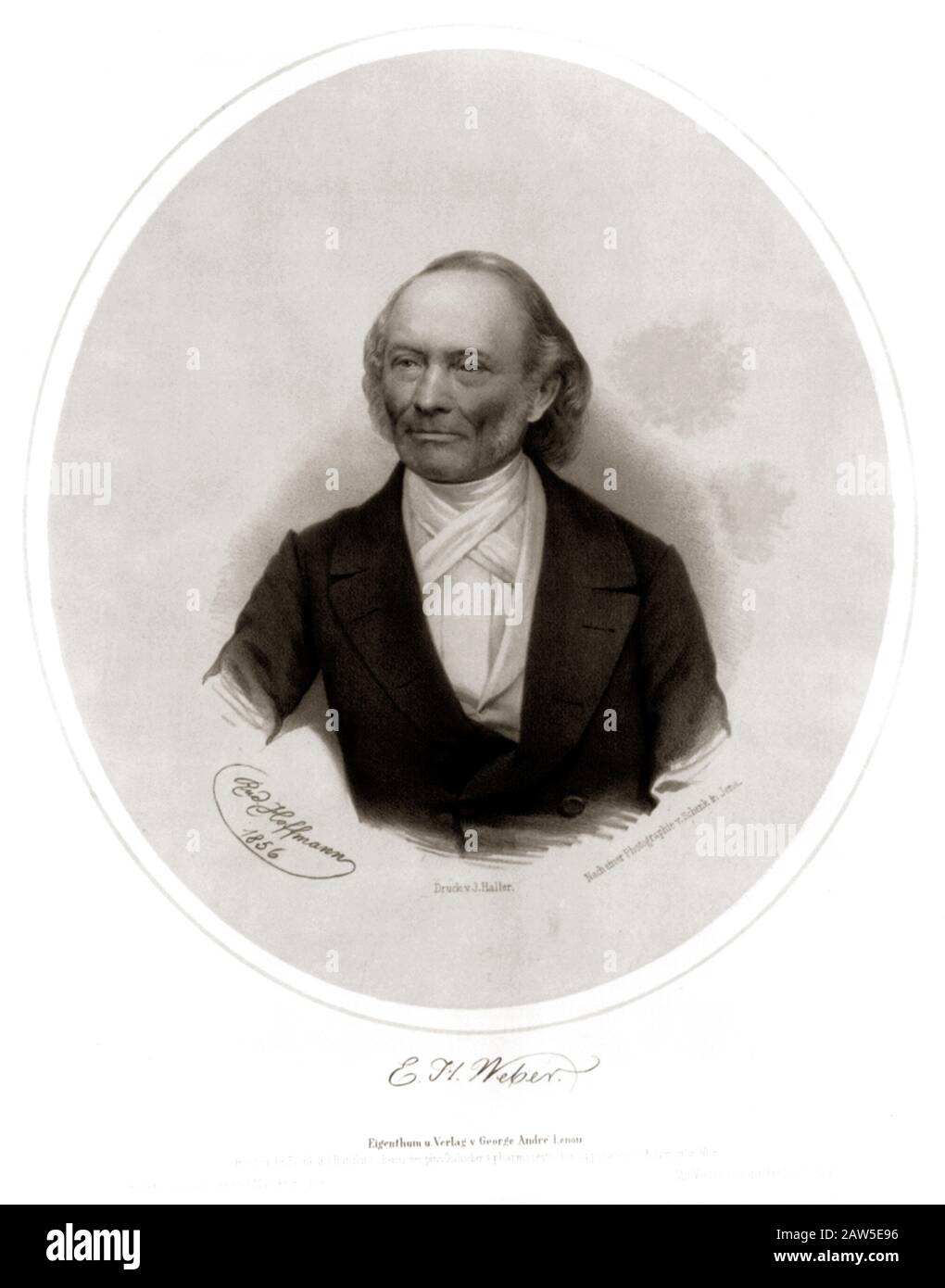 1856 , GERMANIA : il medico tedesco Ernst Heinrich Weber ( 1795 – 1878 ) . È considerato uno dei fondatori della psicologia sperimentale .Suo studie Foto Stock