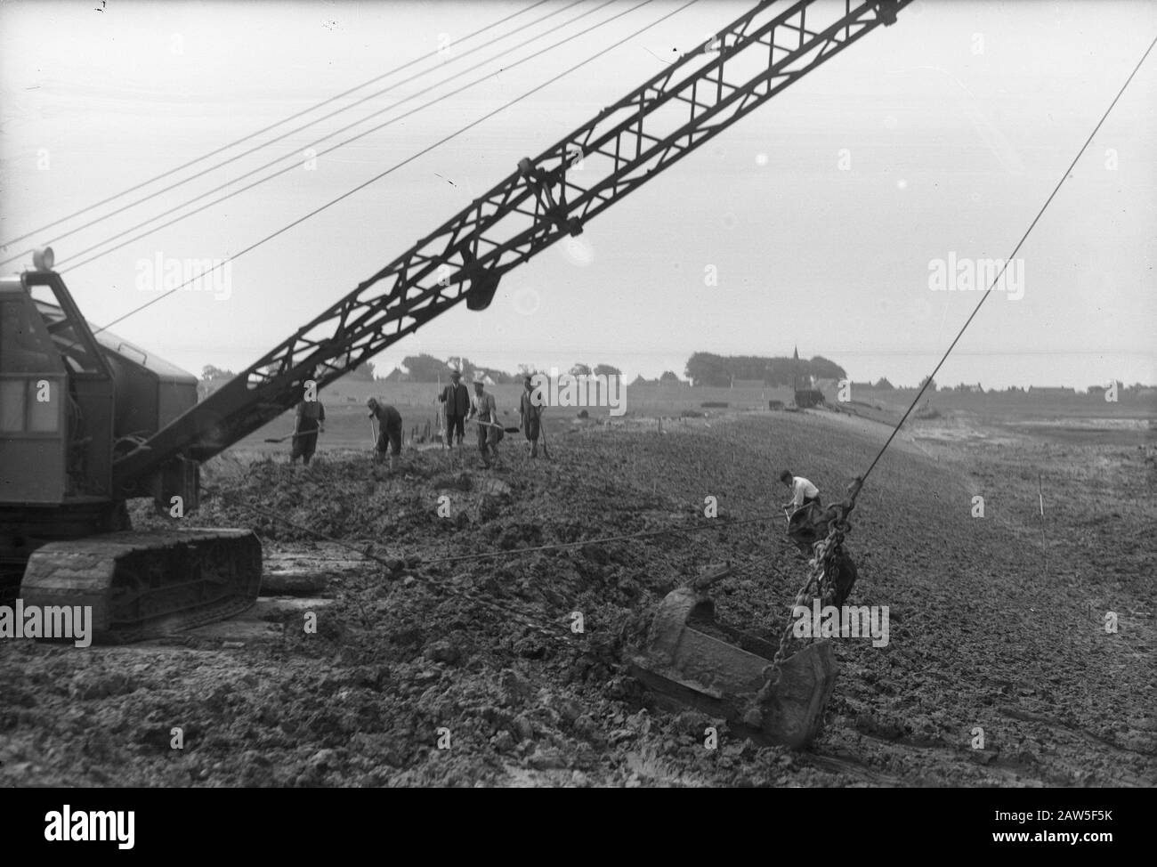 Bonifica Terreni In Paesens (Friesland) Data: 24 Luglio 1950 Luogo: Friesland Foto Stock