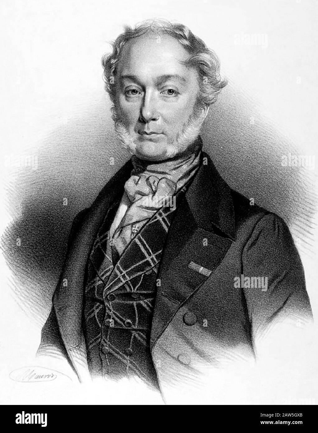 1845 ca, PARIGI , FRANCIA : il compositore e militare italiano MICHELE ENRICO CARAFA de Colobrano ( 1787 - 1872 ) . Incisione verticale dell'artista A. Foto Stock