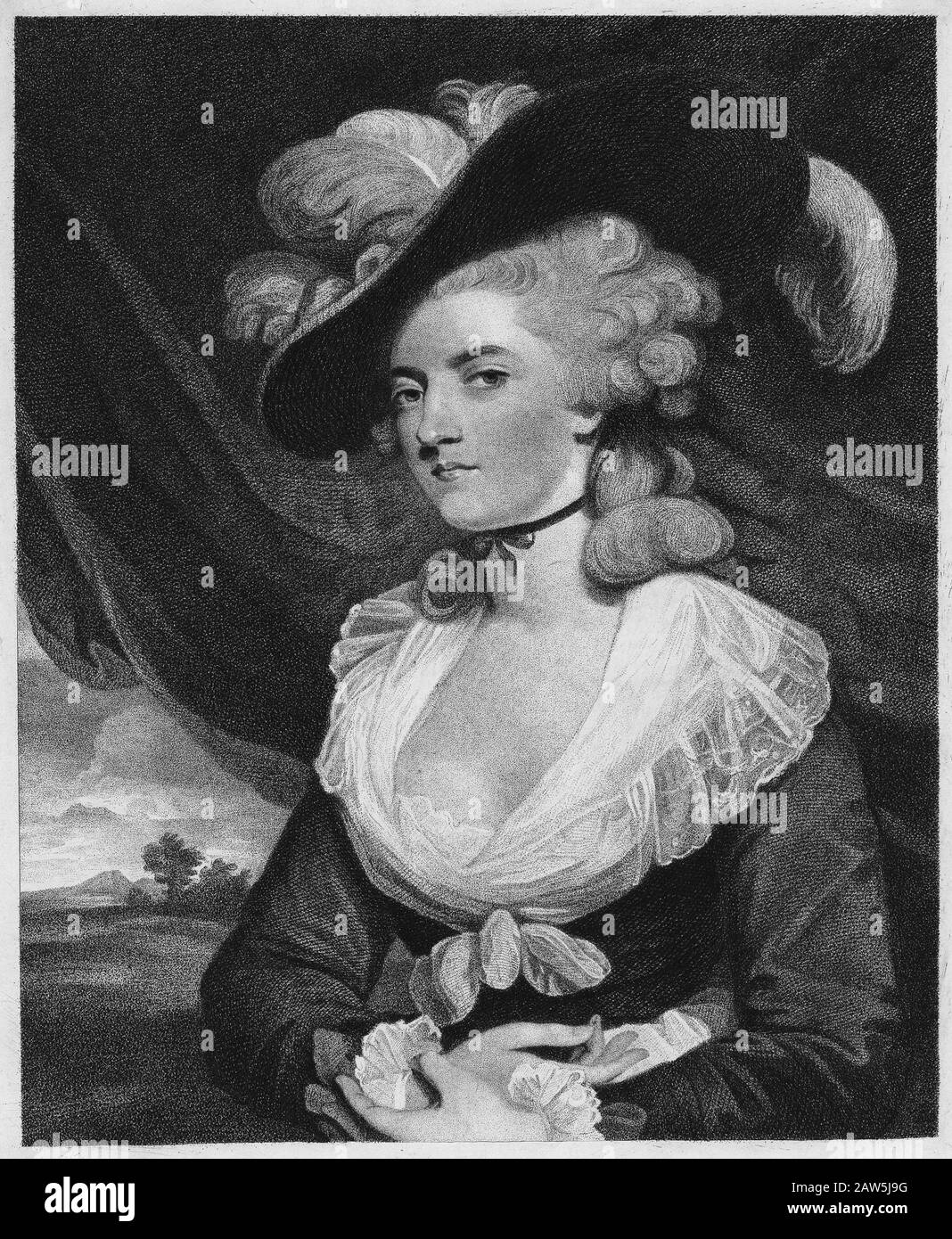 1785 ca , GRAN BRETAGNA : l'attrice scrittrice britannica , poeta drammaturgo , romanziere e poeta MARY ROBINSON ( née Darby , 1758 - 1800 ), ritratto e Foto Stock