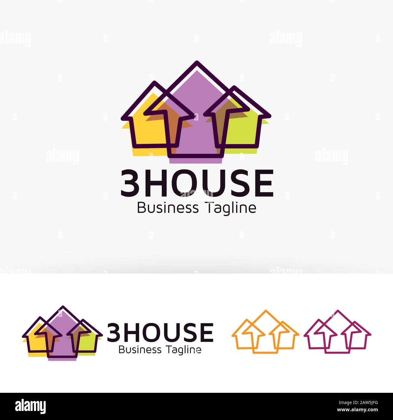 Design creativo del logo della casa. Modello di logo vettoriale Home o Real estate Foto Stock