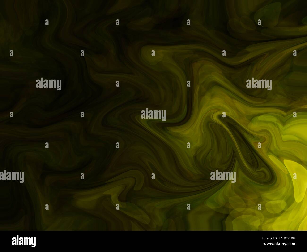 Onde gialle astratte curve con sfondo scuro. Foto Stock