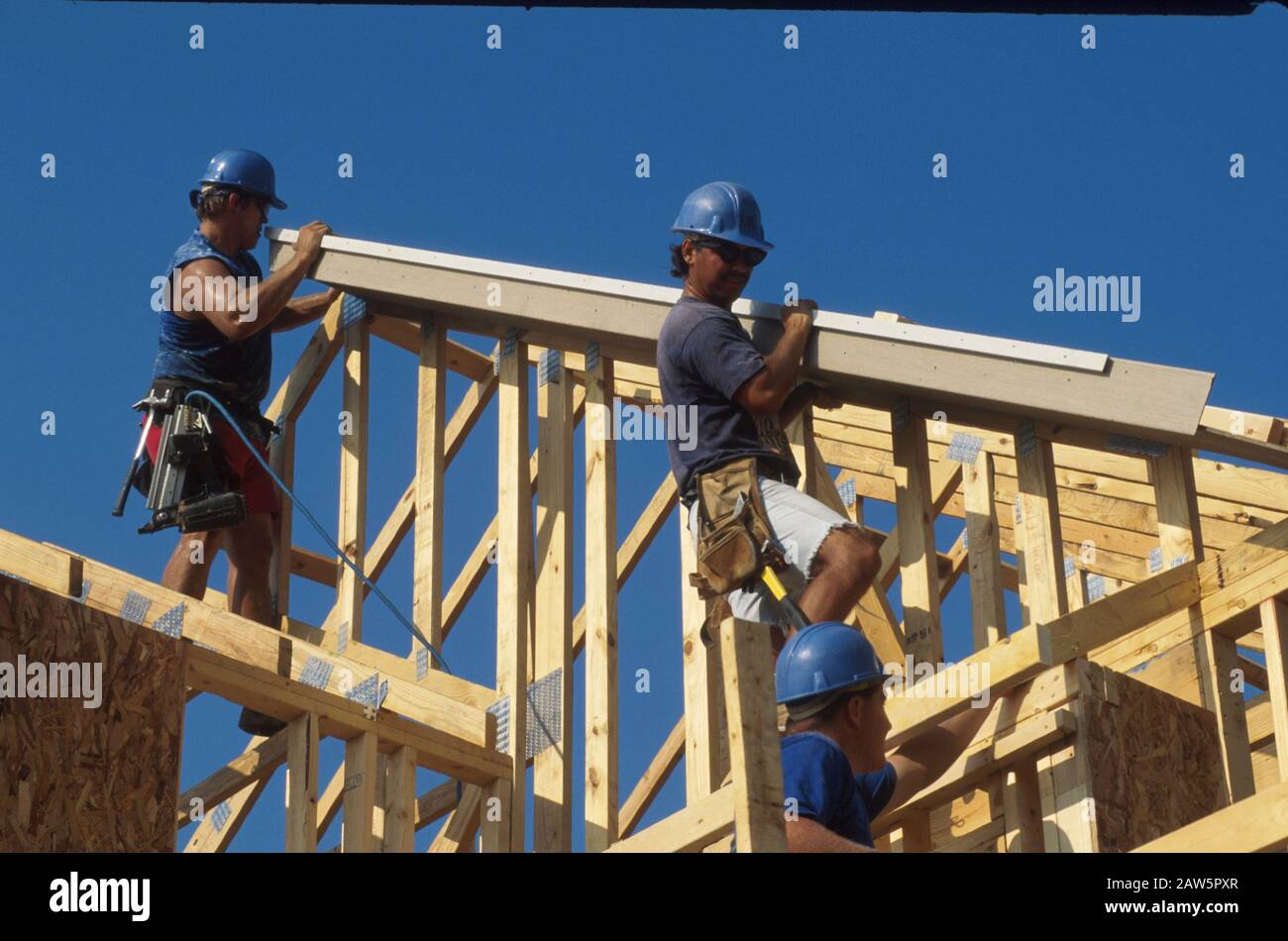I Framers lavorano a casa in 9.500-comunità domestica di pensione. Foto Stock