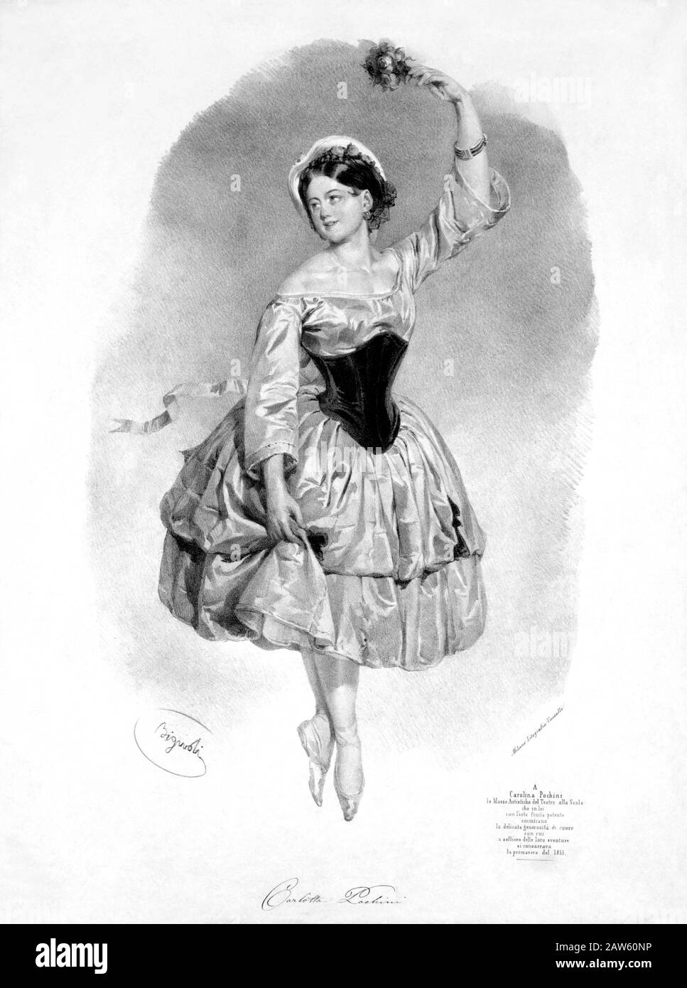1855 , MILANO , ITALIA : la celebre ballerina italiana CARLOTTA POCHINI BORRI ( 1835 - 1901 ) nata Carolina Pocchini , ballerina DEL TEATRO ALLA S. Foto Stock