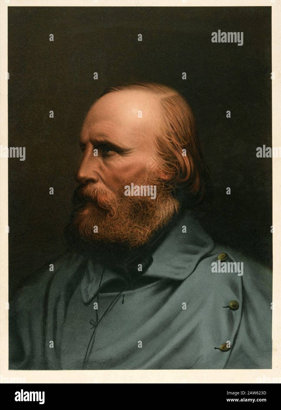 1860 ca , ITALIA : il politico italiano GIUSEPPE GARIBALDI ( Nizza 1807 - Caprera 1882 ). Ritratto pubblished in Gran Bretagna , 1860 ca, da Foto Stock