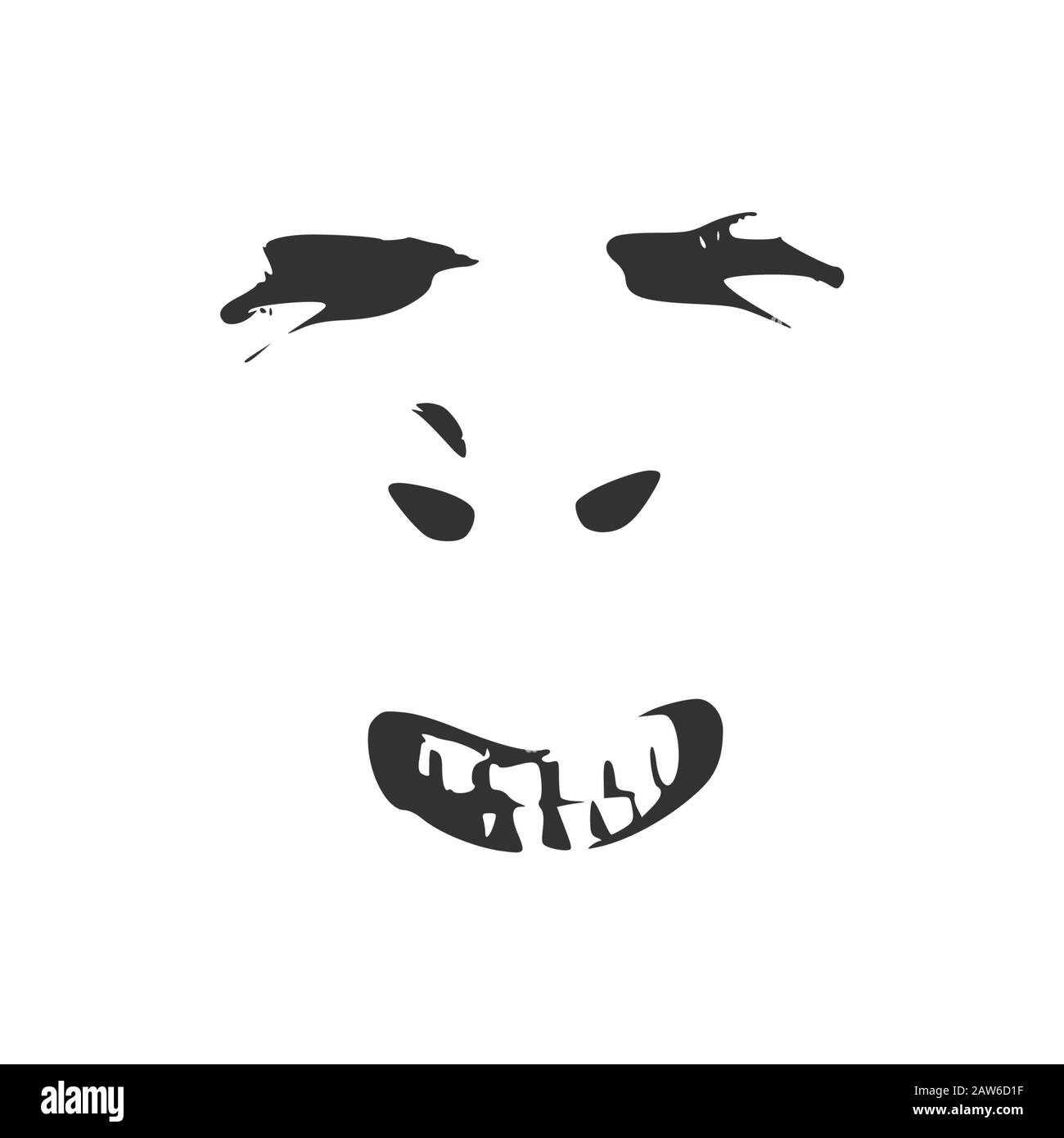 Faccia Smirking silhouette Illustrazione Vettoriale