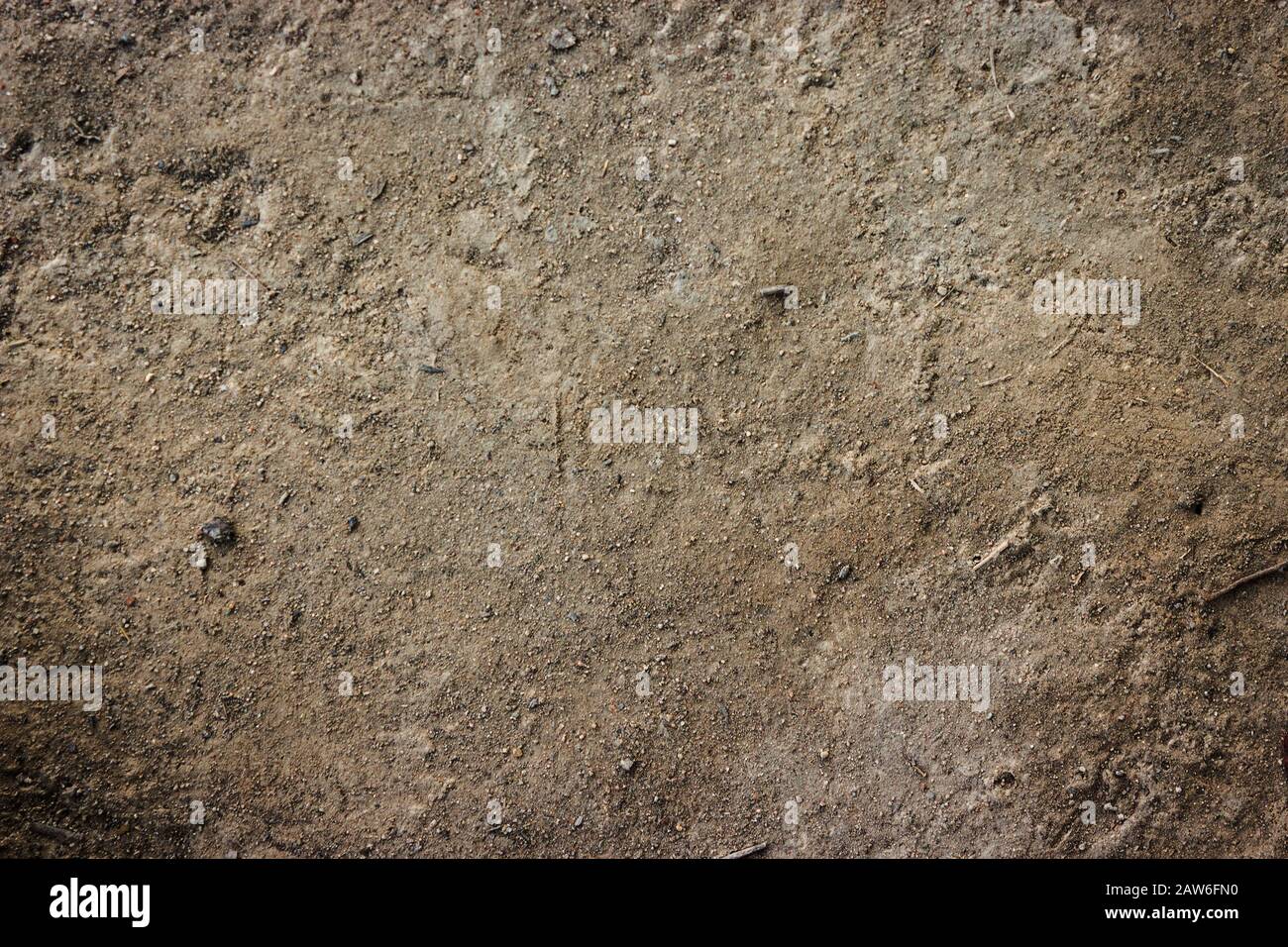 Terreno marrone superficie superficie vista dall'alto texture e sfondo. Foto Stock