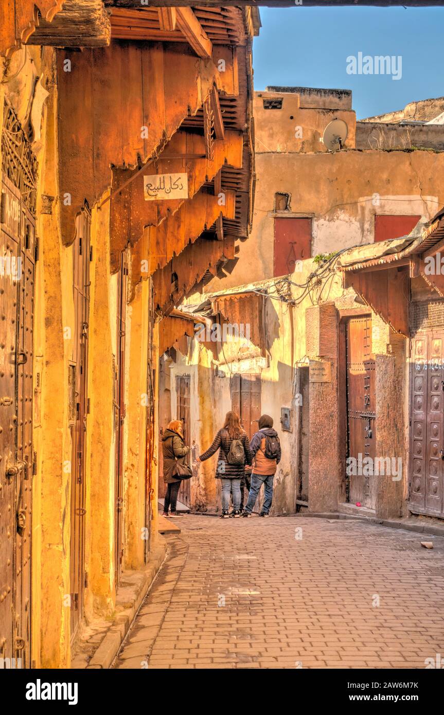 Fez Medina, Dettaglio Foto Stock