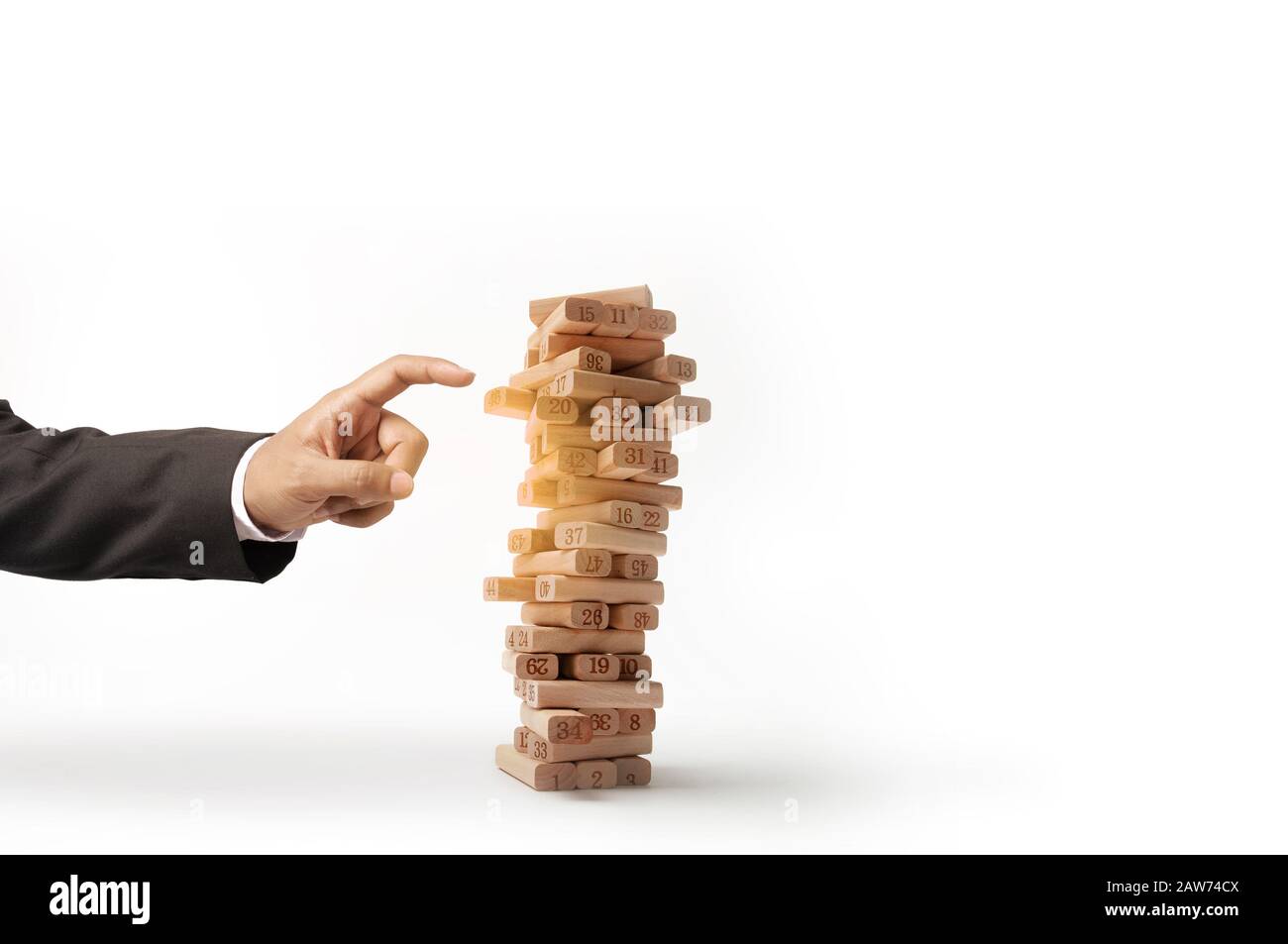 Rischi aziendali nell'azienda. Richiede pianificazione la meditazione deve essere attenta nel decidere di ridurre il rischio nel commercio. Come l'uomo d'affari del gioco a Foto Stock