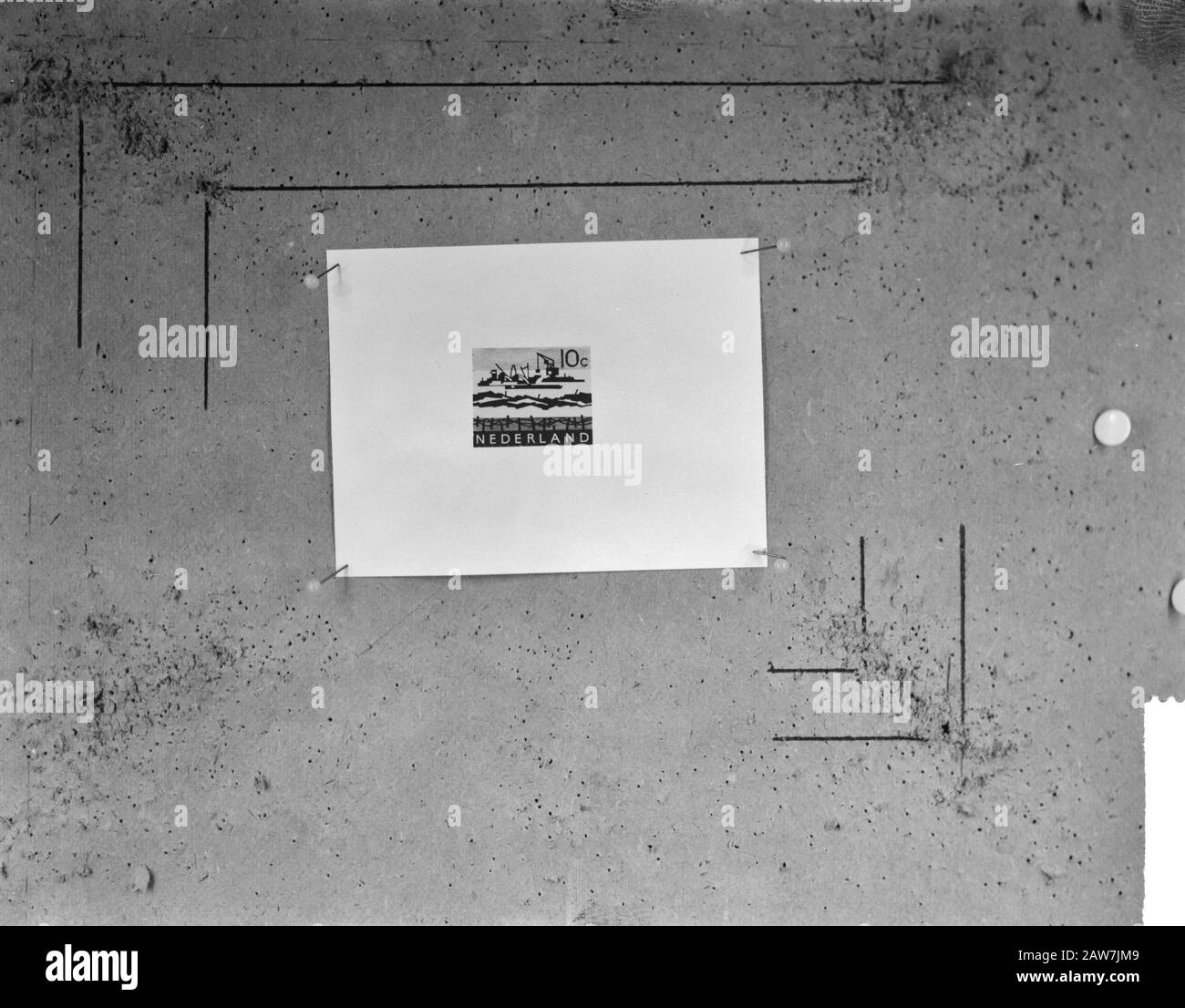 Nuovo francobollo orizzontale 10 dai Paesi Bassi Data: 6 maggio 1963 Foto Stock