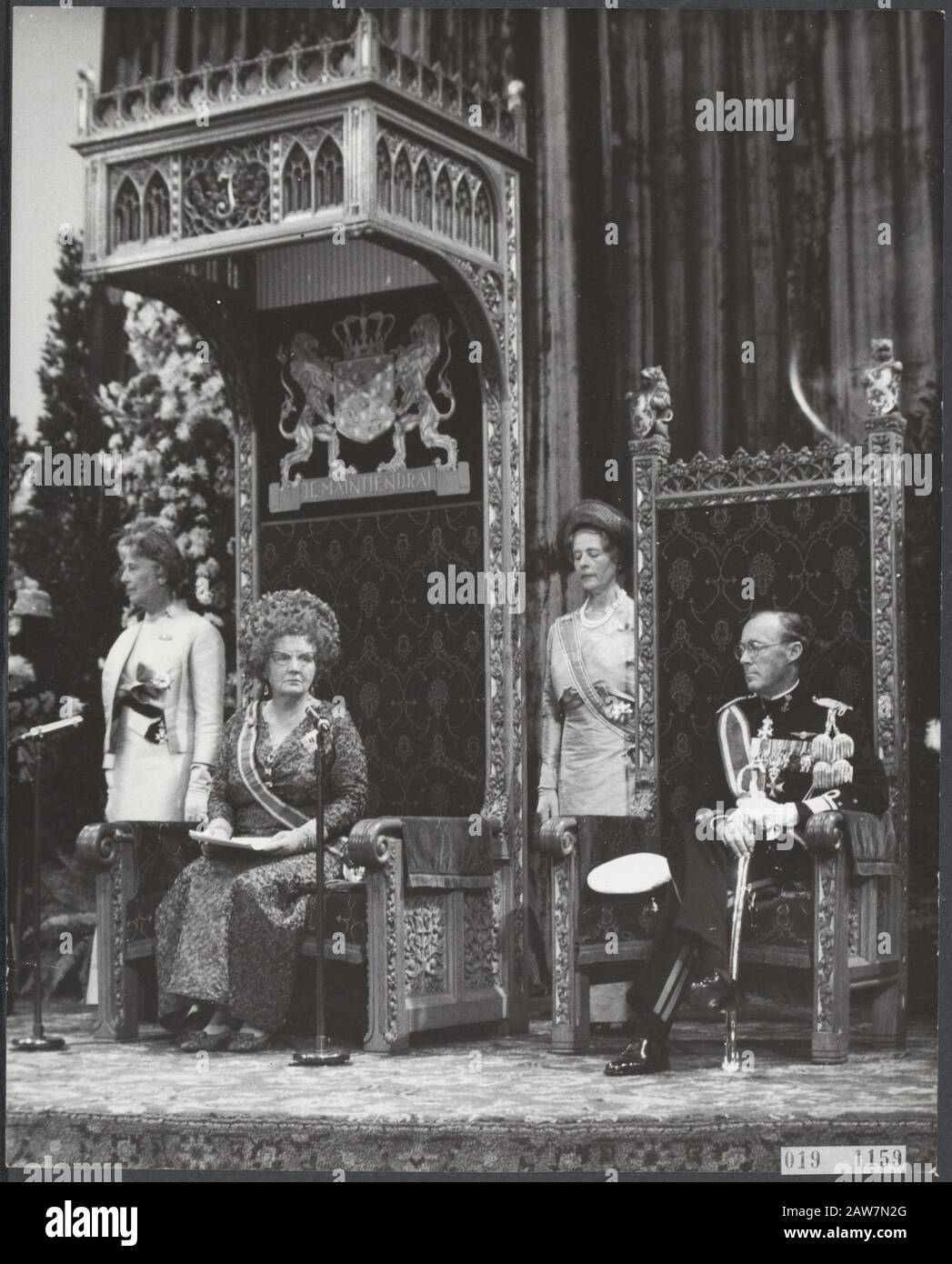 Serie 019-1156 t / m 019-1159 Data: 22 settembre 1966 luogo: L'Aia, Olanda del Sud Parole Chiave: Regine, regine, principi, principesse , prinsjesdag Institution Nome: Knights Foto Stock