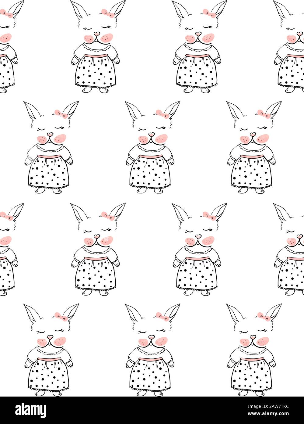 conigli piccoli bianchi cute. Illustrazione Vettoriale