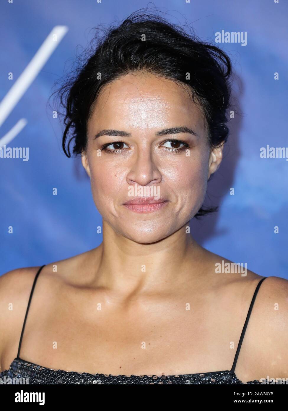 Beverly Hills, Stati Uniti. 06th Feb, 2020. Beverly HILLS, LOS ANGELES, CALIFORNIA, Stati Uniti d'America - 06 FEBBRAIO: L'attrice Michelle Rodriguez arriva alla Hollywood 2020 Per il Global Ocean Gala In Onore di HSH Prince Albert II di Monaco che si è tenuta al Palazzo di Amore il 6 febbraio 2020 a Beverly Hills, Los Angeles, California, Stati Uniti. (Foto Di Xavier Collin/Image Press Agency) Credit: Image Press Agency/Alamy Live News Foto Stock