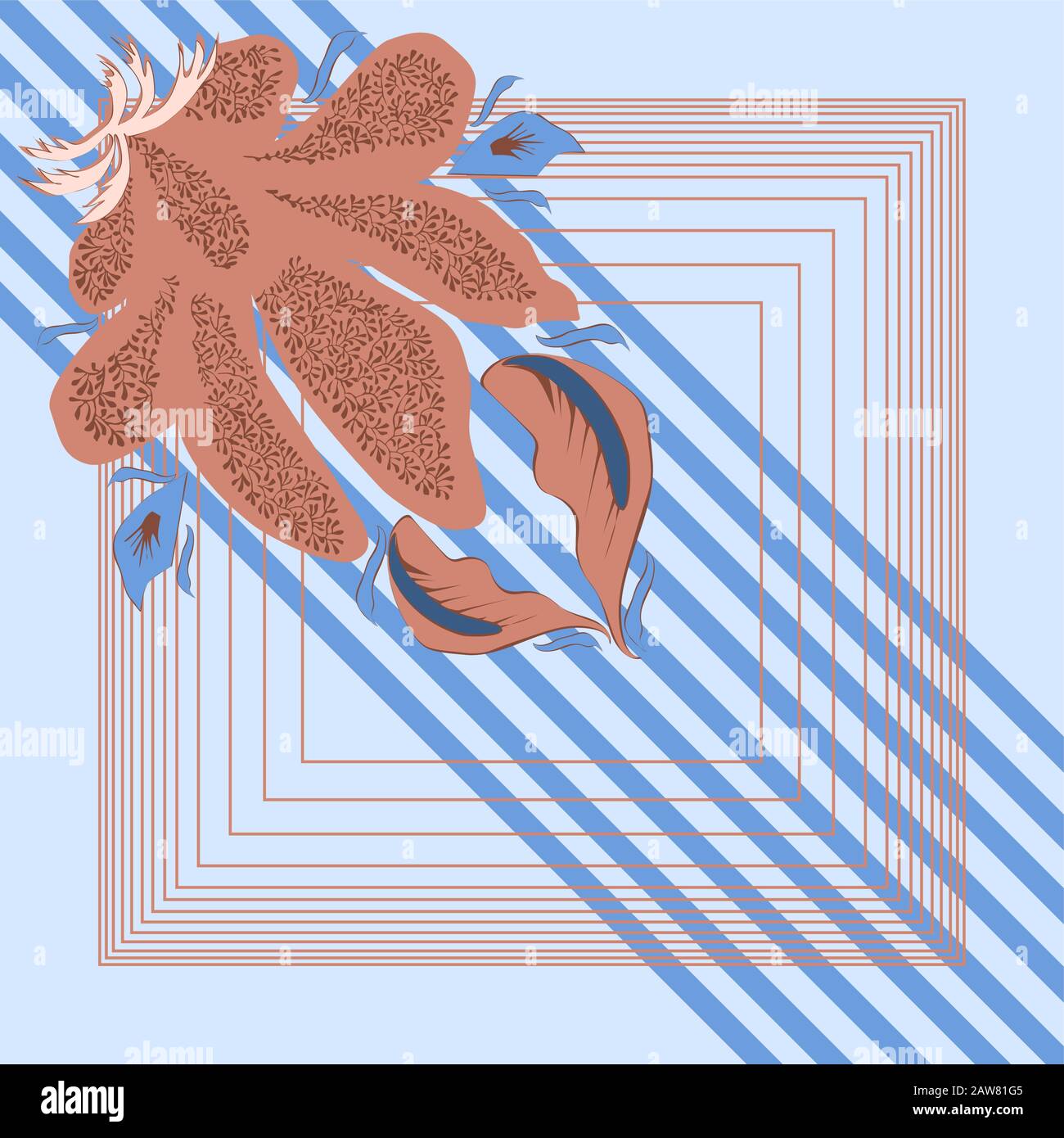 Stampa floreale primavera retro. Illustrazione Vettoriale