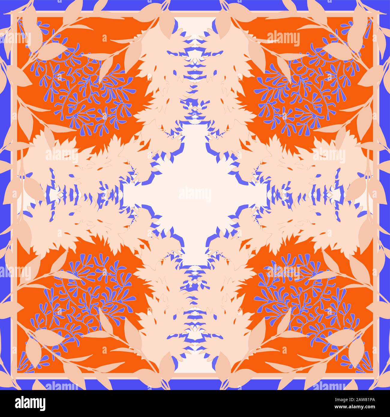 Estate, colori autunnali. Sciarpa di seta. Illustrazione Vettoriale