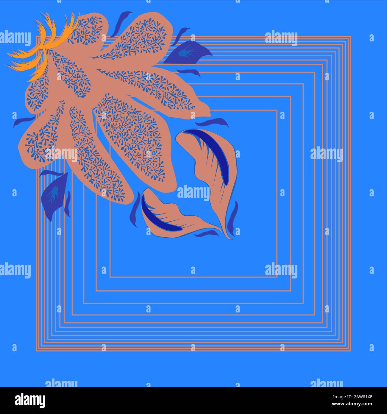 Stampa floreale primavera retro. Illustrazione Vettoriale