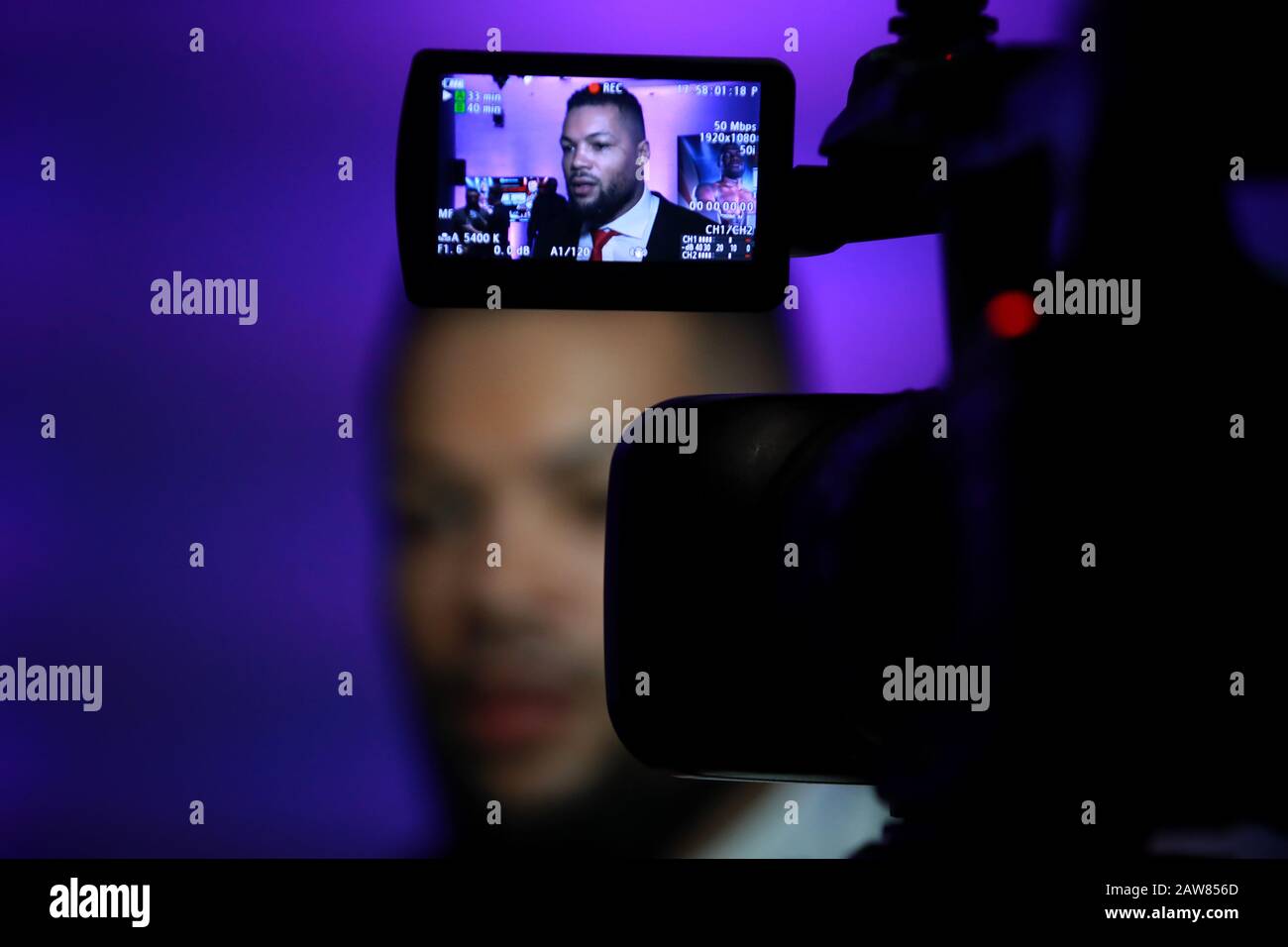 Joe Joyce durante la conferenza stampa alla BT Tower di Londra. Foto Stock