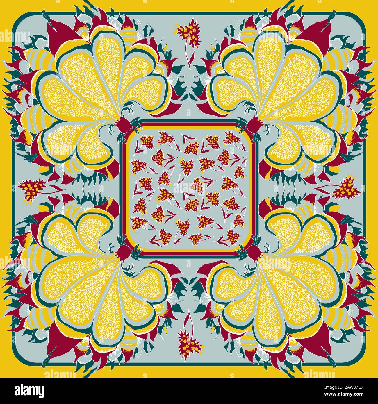 Stampa floreale primavera retro. Illustrazione Vettoriale