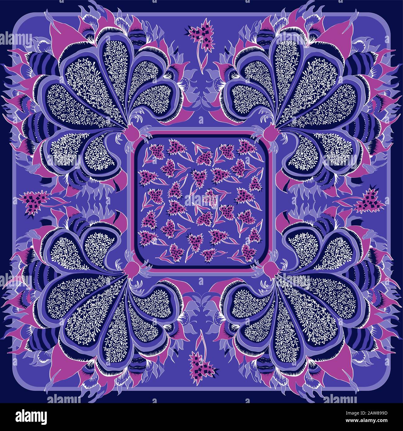 Stampa floreale primavera retro. Illustrazione Vettoriale