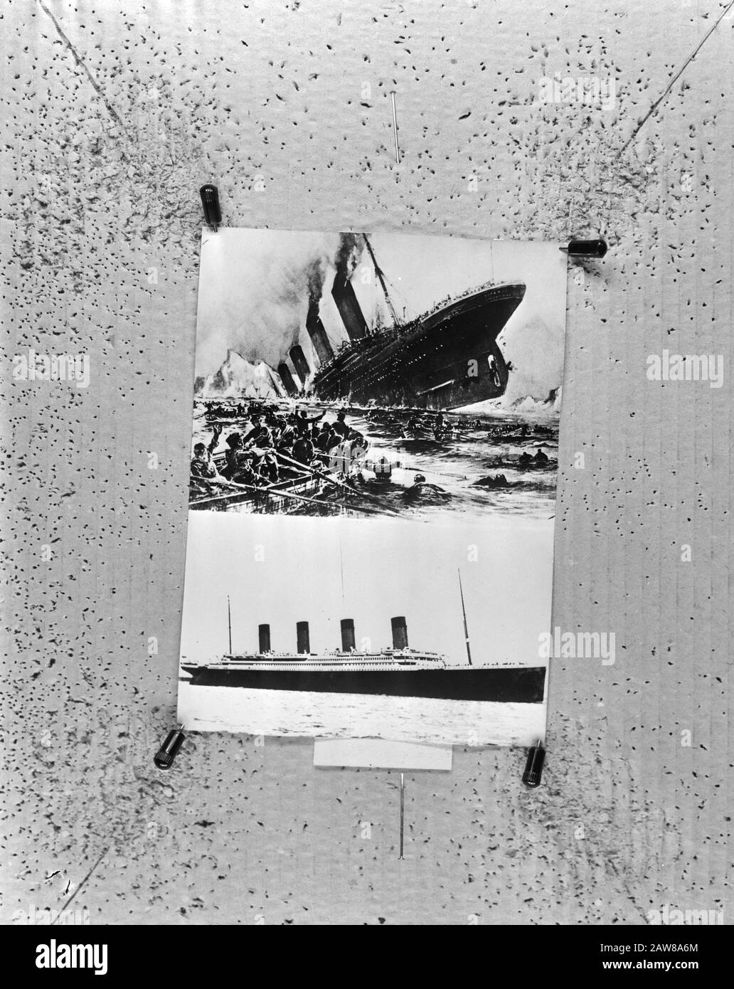 Affondamento del Titanic, il più grande disastro marittimo di tutti i tempi 15 aprile 1912 Annotazioni: Repro Negativo Data: 1912 Località: Austria Parole Chiave: Disastro, navi Persona Nome: Titanic Foto Stock