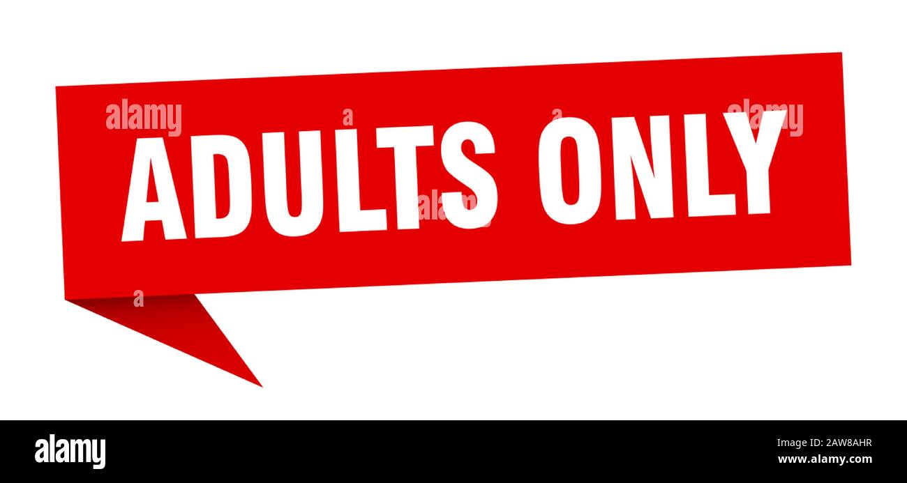 adulti solo bolla vocale. adulti solo nastro. adulti solo banner Illustrazione Vettoriale
