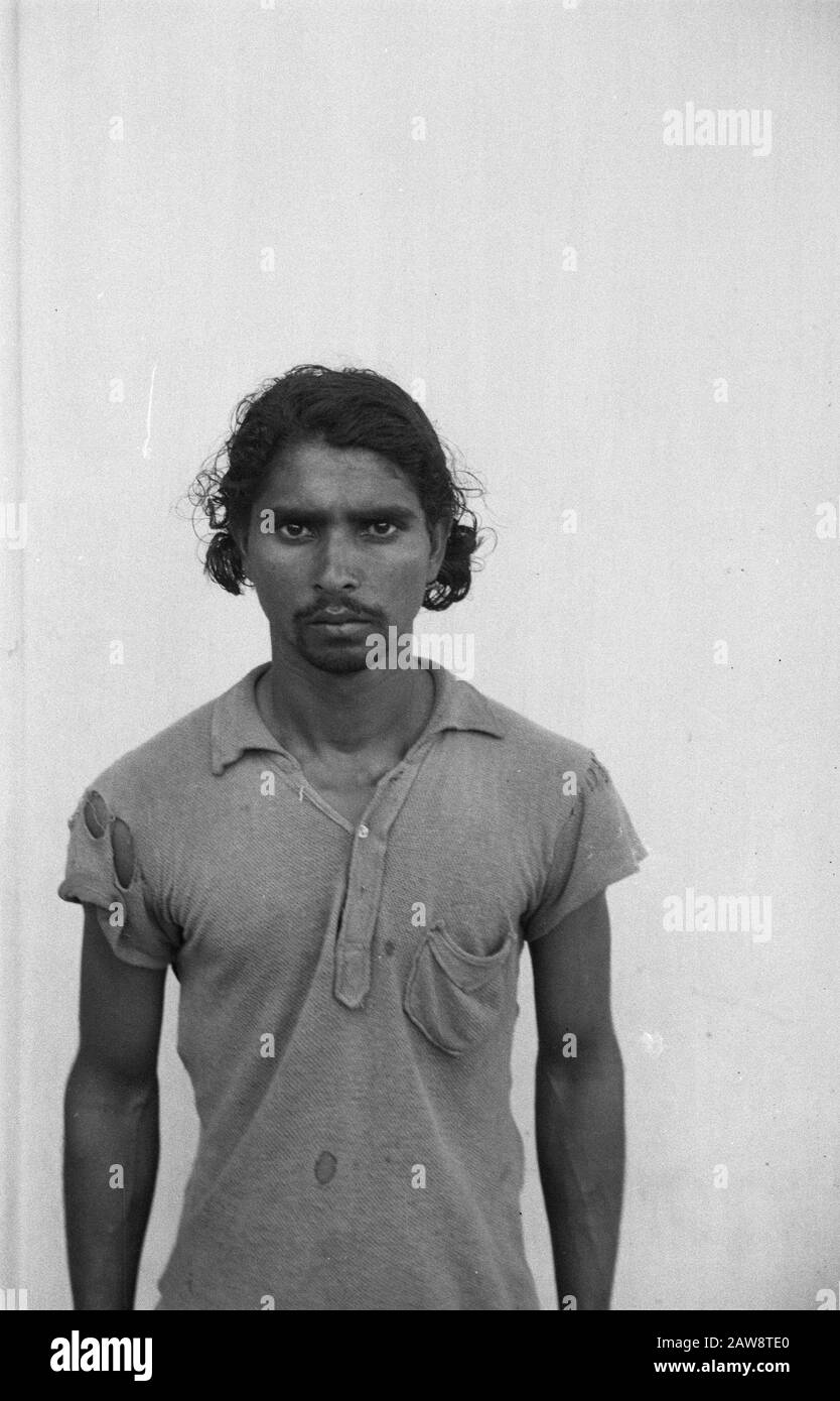 Prigioniero degli Indiani britannici e Di Japs Medan. Uno dei deserters indiani catturati da Sumatra del Nord: [Nome sconosciuto] Data: 1 agosto 1947 Località: Indonesia, Indie orientali olandesi, Sumatra Foto Stock