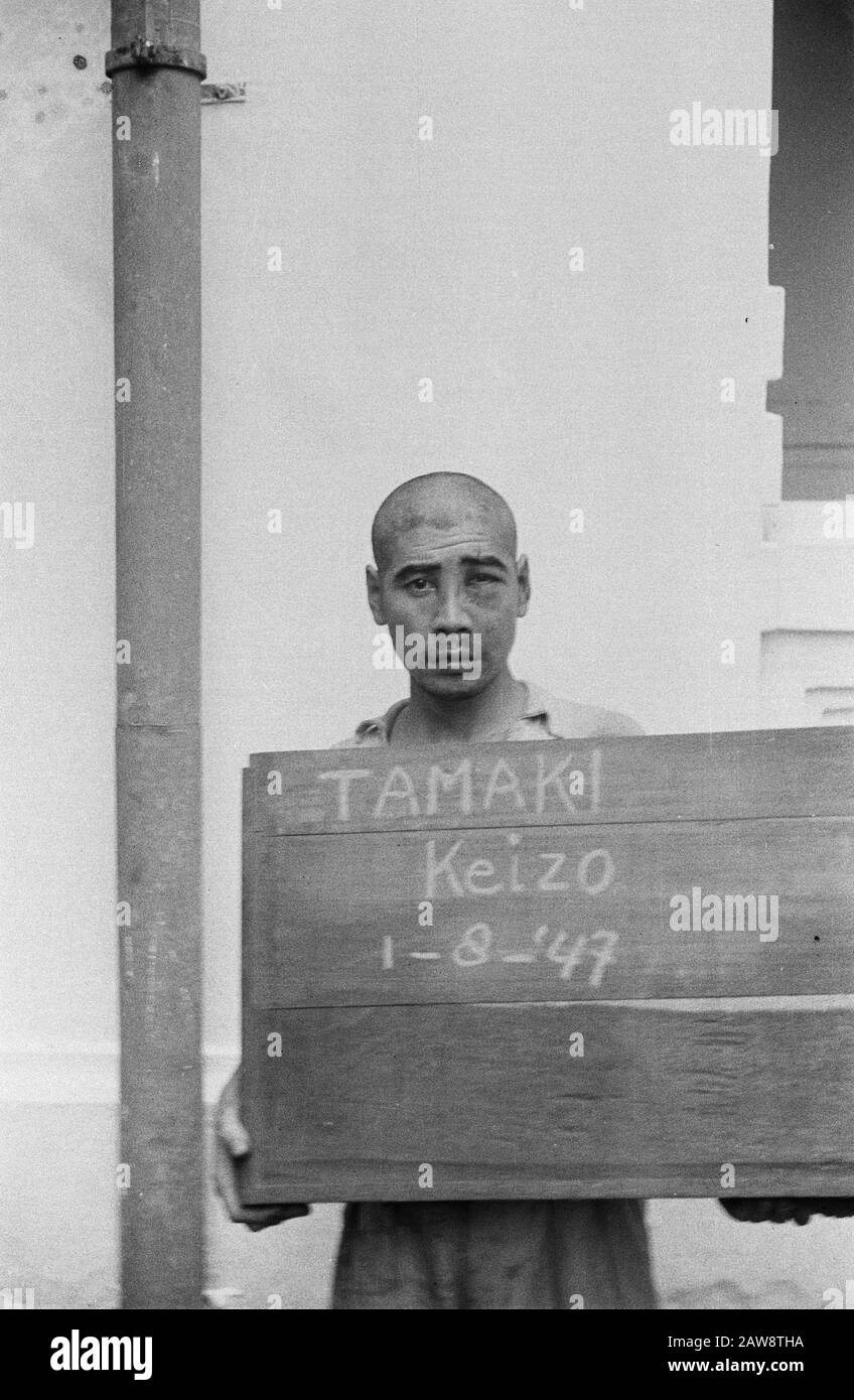 Prigioniero degli Indiani britannici e Di Japs Medan. Uno dei soldati giapponesi catturati che fanno servizio nel Nord Sumatra al TNI. Tamaki Keizo, Catturato Il 1 Agosto 1947 Data: 1 Agosto 1947 Località: Indonesia, Indie Orientali Olandesi, Sumatra Foto Stock Prigioniero degli Indiani britannici e Di Japs Medan. Uno dei soldati giapponesi catturati che fanno servizio nel Nord Sumatra al TNI. Tamaki Keizo, Catturato Il 1 Agosto 1947 Data: 1 Agosto 1947 Località: Indonesia, Indie Orientali Olandesi, Sumatra Foto Stock