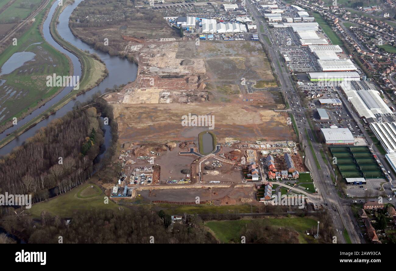 Veduta aerea del terreno di sviluppo su Wheatley Hall Road, Doncaster DN2 Foto Stock