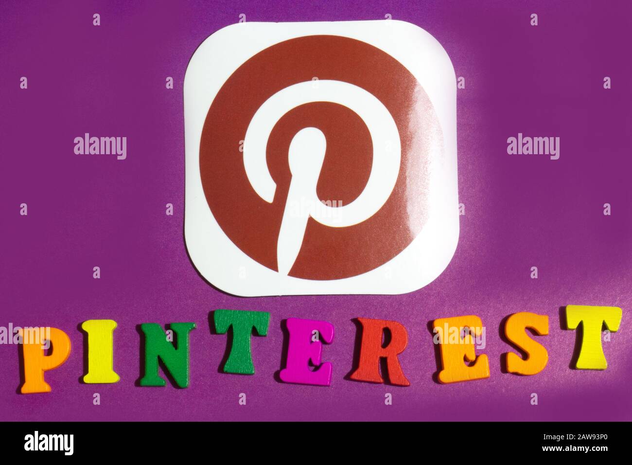 Los Angeles, California, Stati Uniti - 25 gennaio 2020: Logo dell'app Pinterest, editoriale Illustrativo Foto Stock