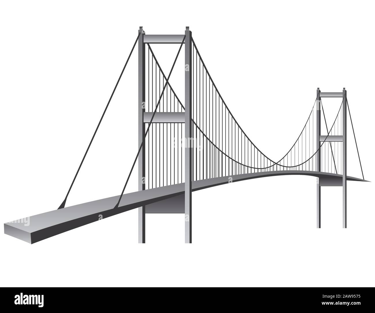 illustrazione del ponte sullo sfondo bianco Illustrazione Vettoriale