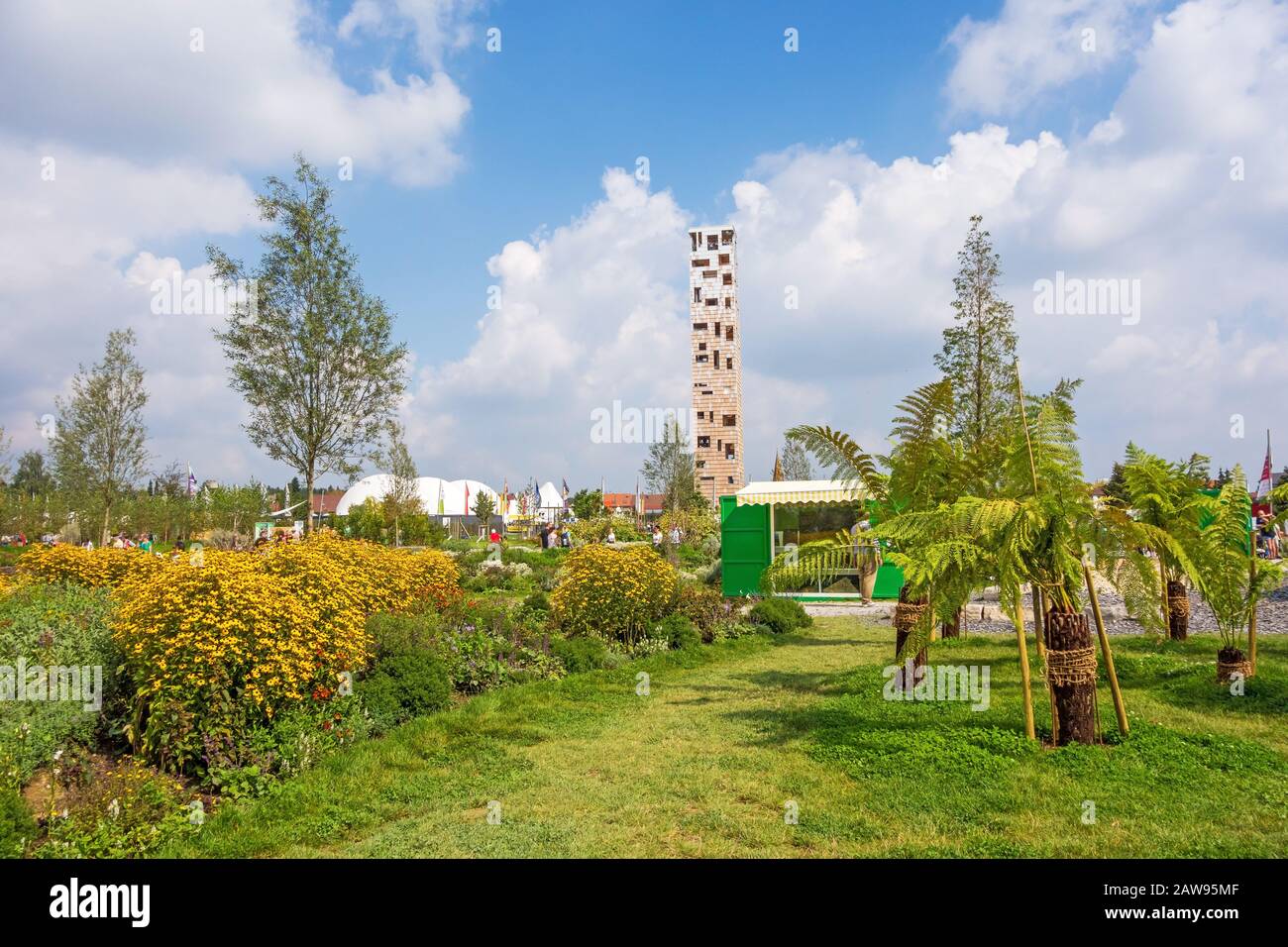 Schwaebisch Gmuend, Germania - 9 settembre 2014: Mostra di orticoltura statale a Schwaebisch Gmuend. Era dal 30 aprile al 12 ottobre un evento per la w Foto Stock