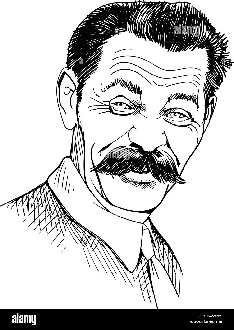 Alexei Maximovich Peshkov, conosciuto principalmente come Maxim Gorky, è stato uno scrittore russo e sovietico, fondatore del metodo letterario del realismo socialista. Illustrazione Vettoriale